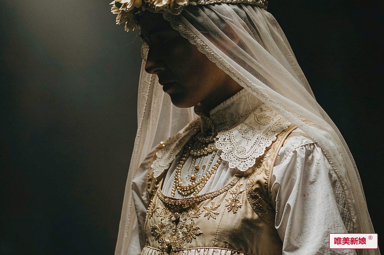 俄罗斯族萨拉凡婚服